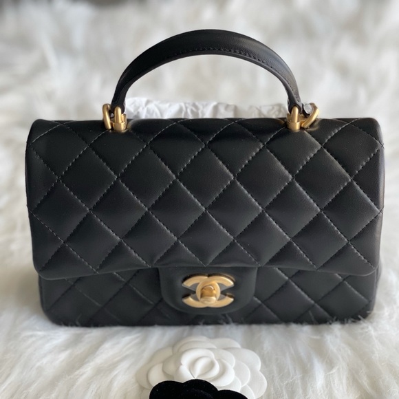 CHANEL Handbags - Chanel 21a Black Mini Rectangle Top Handle - BN